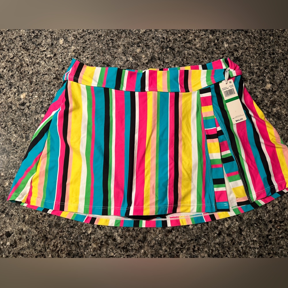 Anne Cole Multicolor Striped Swim Skirt